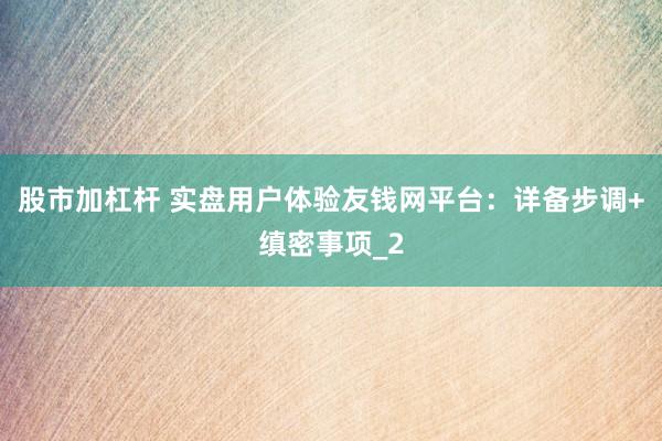 股市加杠杆 实盘用户体验友钱网平台：详备步调+缜密事项_2