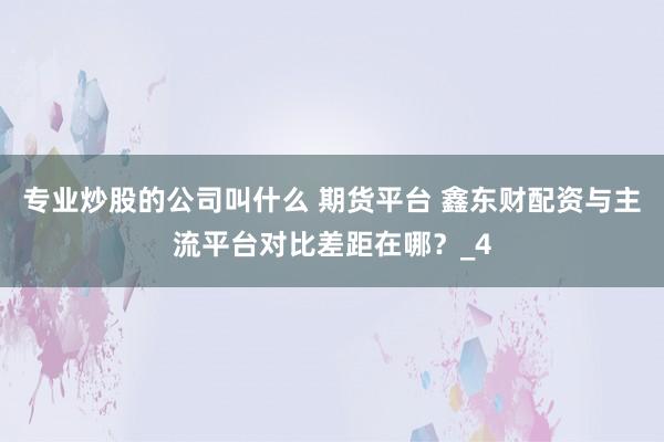 专业炒股的公司叫什么 期货平台 鑫东财配资与主流平台对比差距在哪？_4
