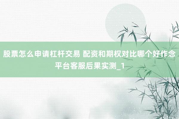 股票怎么申请杠杆交易 配资和期权对比哪个好作念平台客服后果实测_1
