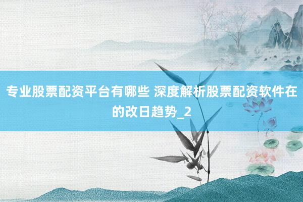专业股票配资平台有哪些 深度解析股票配资软件在的改日趋势_2