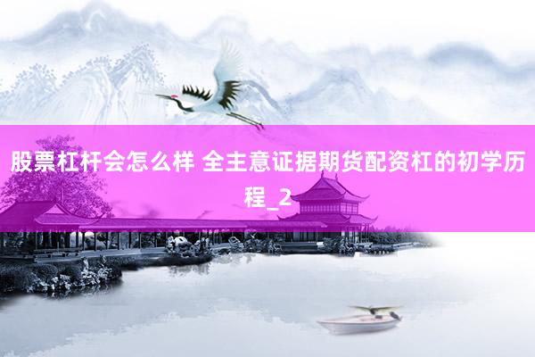 股票杠杆会怎么样 全主意证据期货配资杠的初学历程_2
