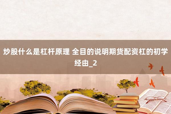 炒股什么是杠杆原理 全目的说明期货配资杠的初学经由_2