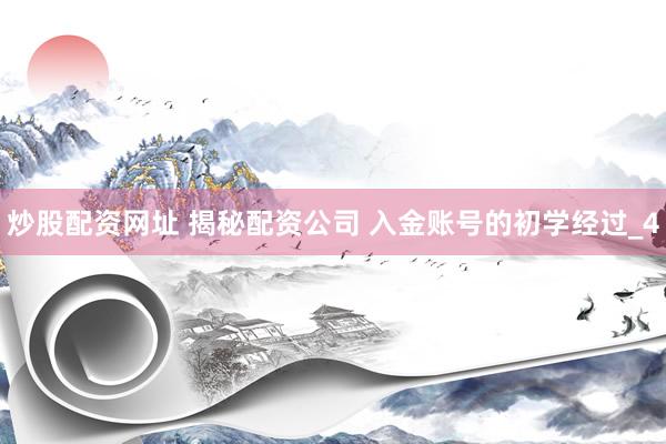 炒股配资网址 揭秘配资公司 入金账号的初学经过_4