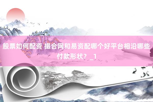 股票如何配资 撮合网和易资配哪个好平台相沿哪些付款形状？_1