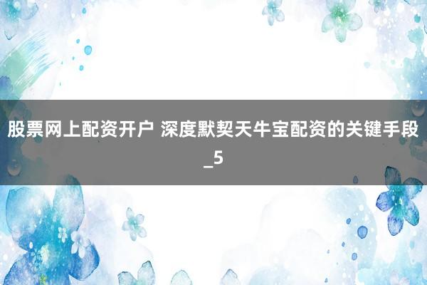 股票网上配资开户 深度默契天牛宝配资的关键手段_5
