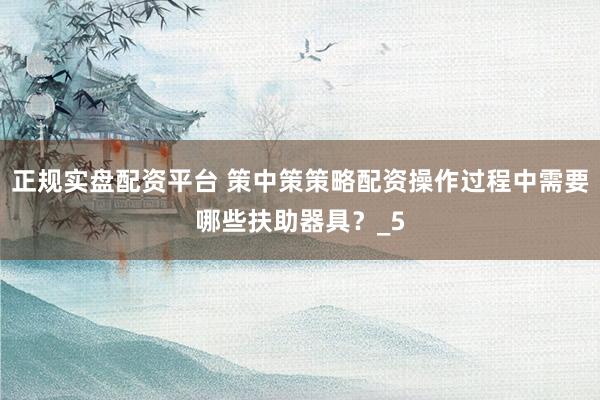 正规实盘配资平台 策中策策略配资操作过程中需要哪些扶助器具？_5