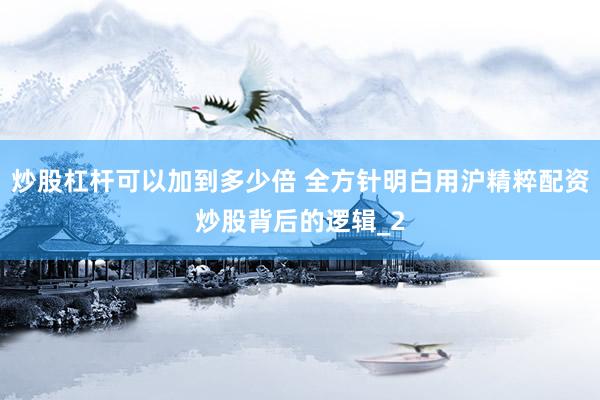 炒股杠杆可以加到多少倍 全方针明白用沪精粹配资炒股背后的逻辑_2