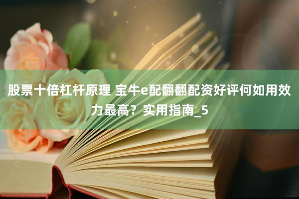 股票十倍杠杆原理 宝牛e配翻翻配资好评何如用效力最高？实用指南_5