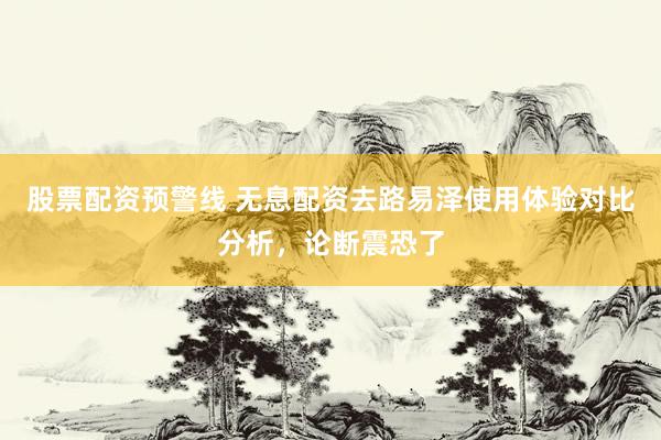 股票配资预警线 无息配资去路易泽使用体验对比分析，论断震恐了