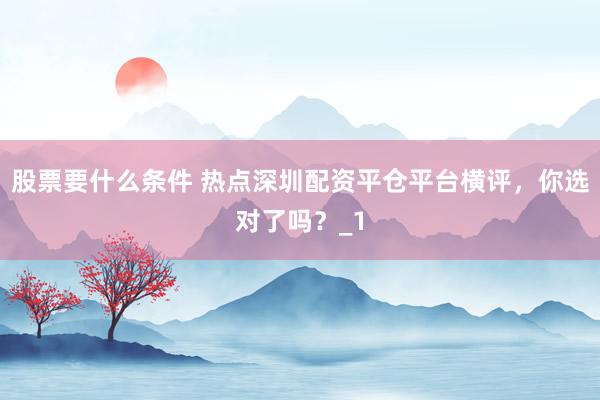 股票要什么条件 热点深圳配资平仓平台横评，你选对了吗？_1