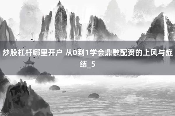 炒股杠杆哪里开户 从0到1学会鼎融配资的上风与症结_5