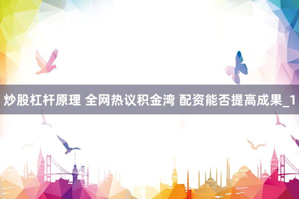 炒股杠杆原理 全网热议积金湾 配资能否提高成果_1