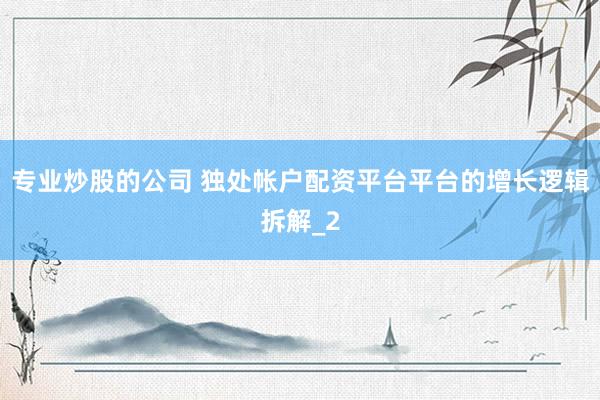 专业炒股的公司 独处帐户配资平台平台的增长逻辑拆解_2