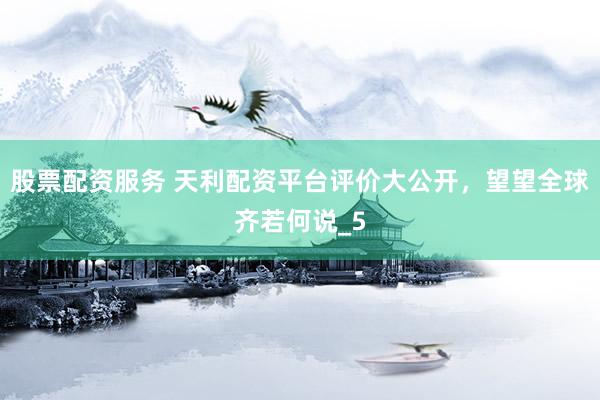 股票配资服务 天利配资平台评价大公开，望望全球齐若何说_5